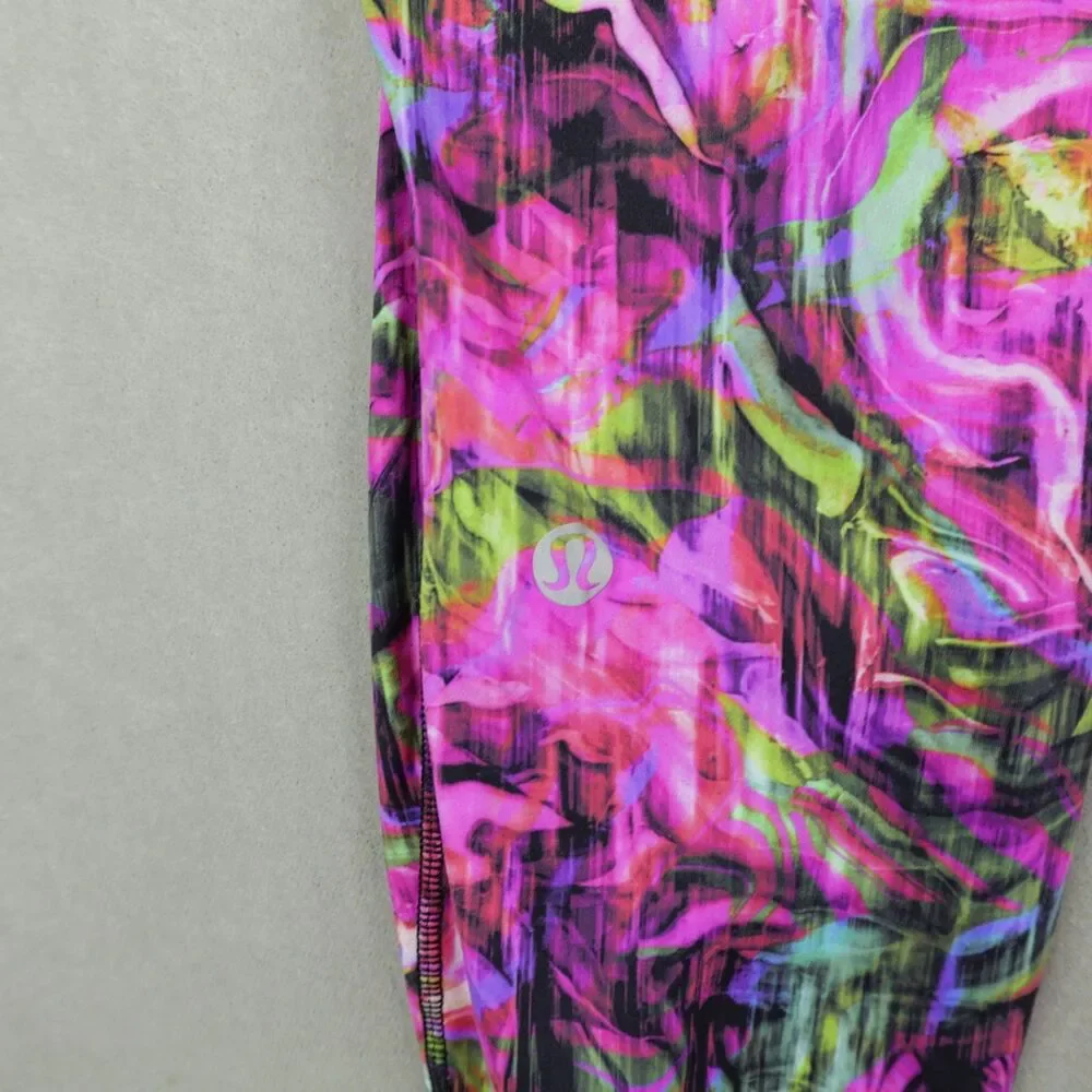 Lululemon Base Pace High Rise Running Tight Sz 6 Hyper Flow Pink Multi